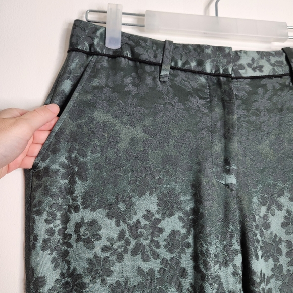 RAG & BONE Jarvis Floral Jacquard Trousers In Grey Forest Size 6 - Picture 5 of 16